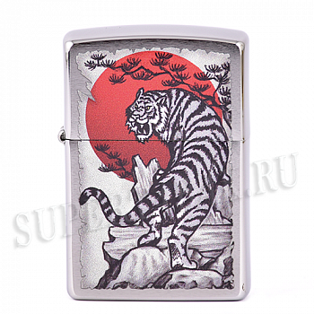 ��������� Zippo 29889 - Asian Tiger Design - Brushed Chrome