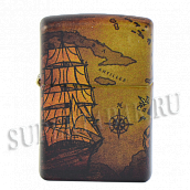 ��������� Zippo 49355 - Pirate Ship White Matte