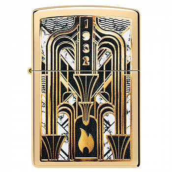 ��������� Zippo 46585 - Art Deco Flame - High polish Brass