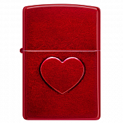 ��������� Zippo 46588 - Stamped Heart - Candy Apple Red�