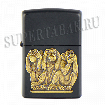 ��������� Zippo 29409 - Three Monkeys - Black Matte