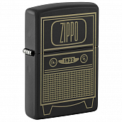  Zippo 48619 - Vintage TV Design - Black Matte