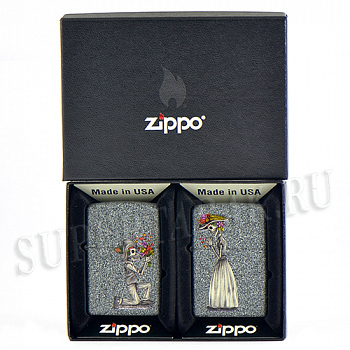 ����� ��������� Zippo 28987 - Day Of Dead Skulls Set - Iron Stone�