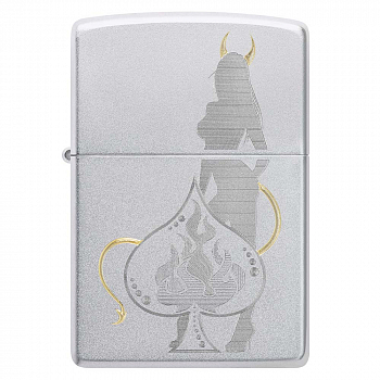 ��������� Zippo 48658 - Devilish Ace - Satin Chrome