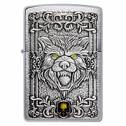  Zippo 48690 - Wolf Emblem - Brushed Chrome