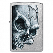 ��������� Zippo 46587 - Skull and Flame - Street Chrome